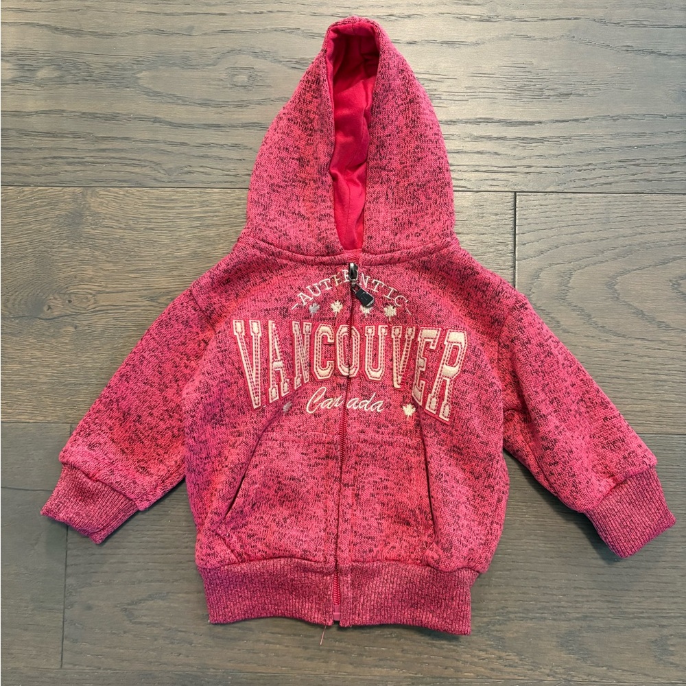 Vancouver pink baby girl hoodie 12M brand new retail $69